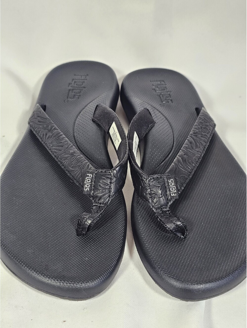 Flojos Sandals Womens 7 Casual Slip On Comfort Flat Thong Flip Flops Black